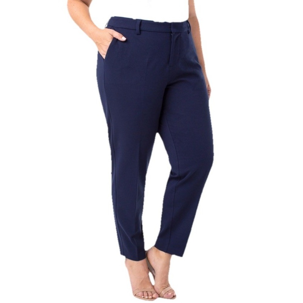 Liverpool Los Angeles Women 29/8 Kelsey Straight Ponte Knit Trouser Navy